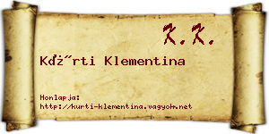 Kürti Klementina névjegykártya